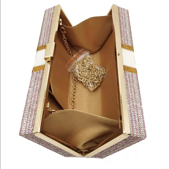 Bling Diamond Rhinestone Crossbody Clutch - Picture 6 of 12